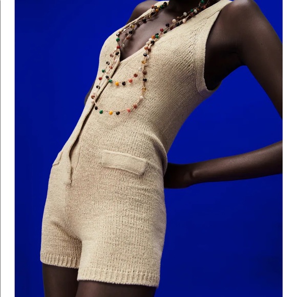 🔥Zara Rustic Knit Jumpsuit - Picture 5 of 10